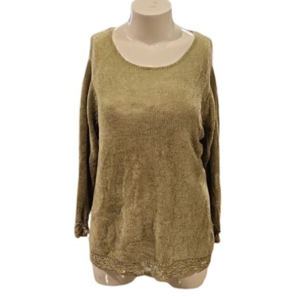 [Lane Bryant] Green Crochet Sweater - Size 14/16